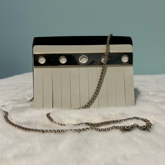 Authentic FURLA Metropolis Black & White Mini Julia Bag. Pre-owned Made in Italy